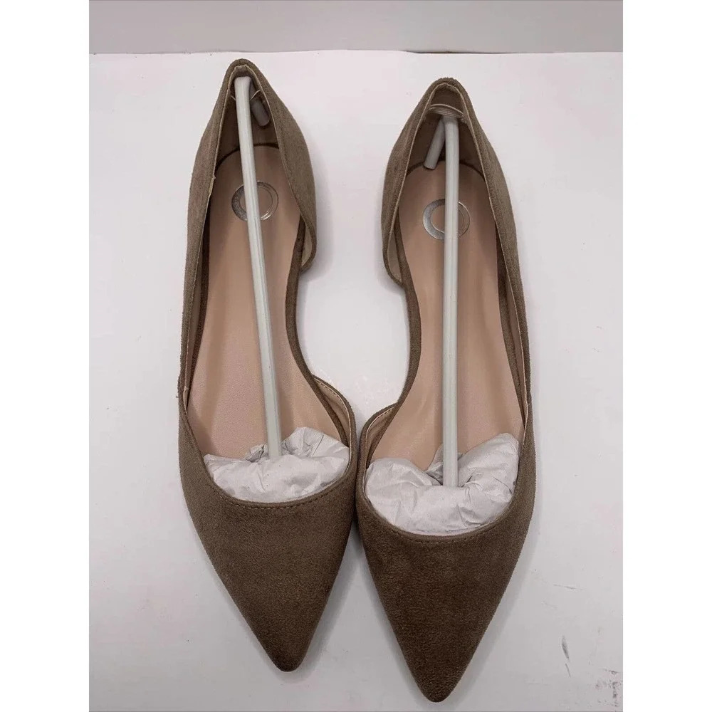 Journee Collection Womens ester Fabric Pointed Toe Espadrille, taupe Size 9 - Picture 2 of 5